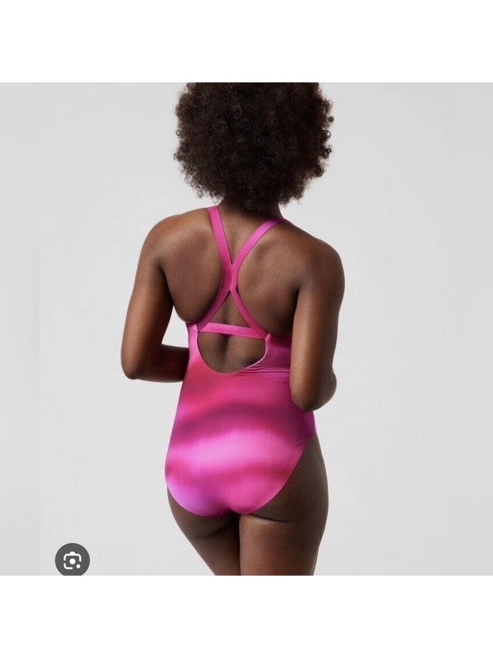 Athleta Malibu One Piece Surf Blur Ombré Barbiecore Pink Swimsuit S - Picture 2 of 7